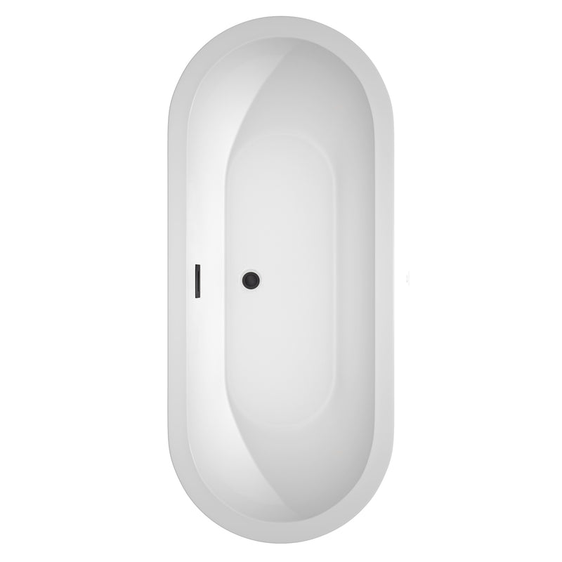 Wyndham Soho 72" Soaking Bathtub in White with Matte Black Trim WCOBT100272MBTRIM