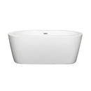 Wyndham Mermaid 60" Freestanding Bathtub in White with Polished Chrome Drain and Overflow Trim WCOBT100360