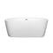 Wyndham Mermaid 60" Freestanding Bathtub in White with Polished Chrome Drain and Overflow Trim WCOBT100360