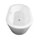 Wyndham Mermaid 60" Freestanding Bathtub in White with Polished Chrome Trim and Floor Mounted Faucet in Brushed Gold WCOBT100360PCATPGD