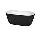 Wyndham Mermaid 60" Freestanding Bathtub In White Black Exterior With Polished Chrome Drain And Overflow Trim WCOBT100360BK