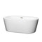 Wyndham Mermaid 60" Freestanding Bathtub In White With Brushed Nickel Drain And Overflow Trim WCOBT100360BNTRIM