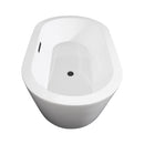 Wyndham Mermaid 60" Freestanding Bathtub in White with Matte Black Drain and Overflow Trim WCOBT100360MBTRIM