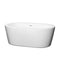 Wyndham Mermaid 60" Freestanding Bathtub In White With Shiny White Drain And Overflow Trim WCOBT100360SWTRIM