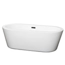 Wyndham Mermaid 67" Freestanding Bathtub In White With Matte Black Drain And Overflow Trim WCOBT100367MBTRIM