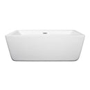 Wyndham Laura 59" Freestanding Bathtub in White with Polished Chrome Drain and Overflow Trim WCOBT100559