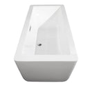 Wyndham Laura 59" Soaking Bathtub in White with Polished Chrome Trim and Floor Mounted Faucet in Matte Black WCOBT100559PCATPBK