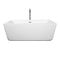 Wyndham Laura 59" Freestanding Bathtub in White with Floor Mounted Faucet Drain and Overflow Trim in Polished Chrome WCOBT100559ATP11PC