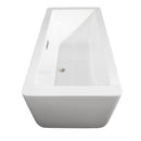 Wyndham Laura 59" Freestanding Bathtub in White with Brushed Nickel Drain and Overflow Trim WCOBT100559BNTRIM