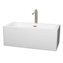 Wyndham Melody 60" Freestanding Bathtub In White With Floor Mounted Faucet Drain And Overflow Trim In Brushed Nickel WCOBT101160ATP11BN