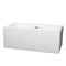 Wyndham Melody 60" Freestanding Bathtub In White With Brushed Nickel Drain And Overflow Trim WCOBT101160BNTRIM