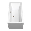 Wyndham Melody 60" Freestanding Bathtub in White with Brushed Nickel Drain and Overflow Trim WCOBT101160BNTRIM