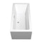 Wyndham Melody 60" Freestanding Bathtub in White with Brushed Nickel Drain and Overflow Trim WCOBT101160BNTRIM