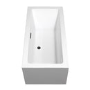 Wyndham Melody 60" Freestanding Bathtub in White with Floor Mounted Faucet Drain and Overflow Trim in Matte Black WCOBT101160MBATPBK