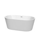 Wyndham Carissa 60" Soaking Bathtub In White With Polished Chrome Trim WCOBT101260