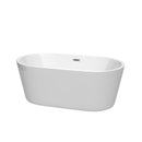 Wyndham Carissa 60" Soaking Bathtub In White With Brushed Nickel Trim WCOBT101260BNTRIM