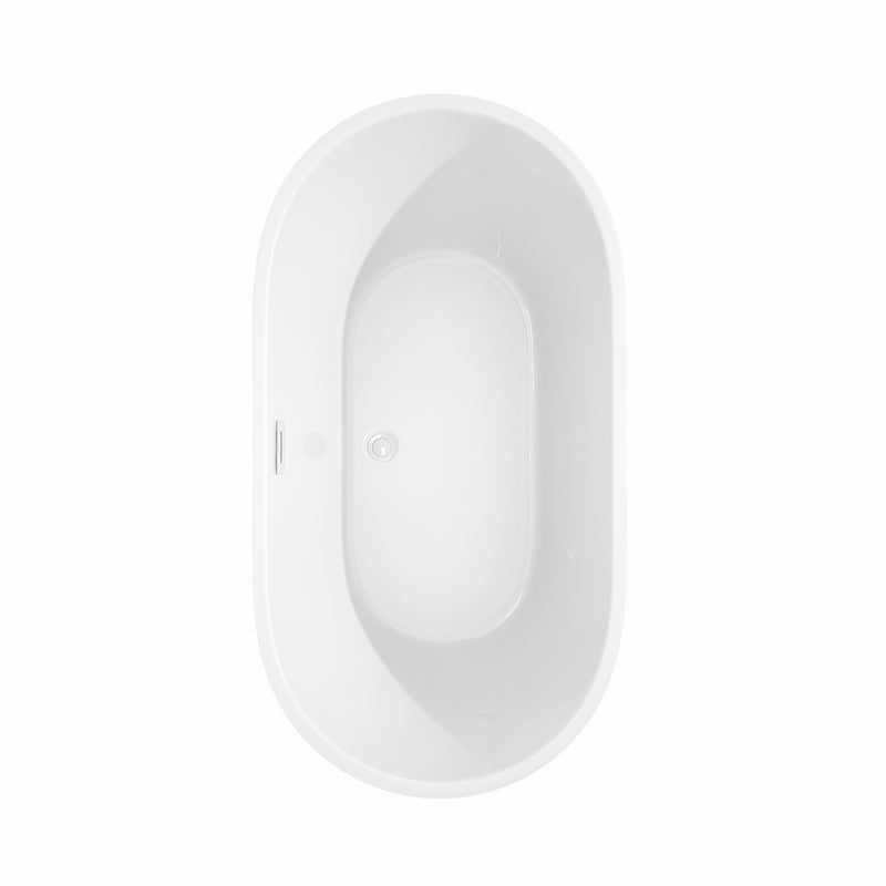 Wyndham Carissa 60" Soaking Bathtub in White with Shiny White Trim WCOBT101260SWTRIM