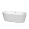 Wyndham Carissa 67" Soaking Bathtub In White With Polished Chrome Trim WCOBT101267