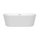 Wyndham Carissa 67" Soaking Bathtub in White with Polished Chrome Trim WCOBT101267