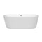 Wyndham Carissa 67" Soaking Bathtub in White with Polished Chrome Trim WCOBT101267