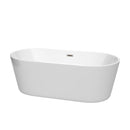 Wyndham Carissa 67" Soaking Bathtub In White With Brushed Nickel Trim WCOBT101267BNTRIM