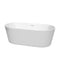Wyndham Carissa 67" Soaking Bathtub In White With Shiny White Trim WCOBT101267SWTRIM