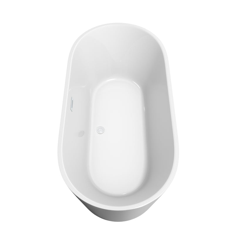 Wyndham Carissa 67" Soaking Bathtub in White with Shiny White Trim WCOBT101267SWTRIM