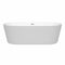 Wyndham Carissa 71" Soaking Bathtub in White with Polished Chrome Trim WCOBT101271
