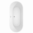 Wyndham Carissa 71" Soaking Bathtub in White with Brushed Nickel Trim WCOBT101271BNTRIM