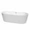 Wyndham Carissa 71" Soaking Bathtub In White With Brushed Nickel Trim WCOBT101271BNTRIM