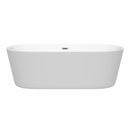 Wyndham Carissa 71" Soaking Bathtub in White with Brushed Nickel Trim WCOBT101271BNTRIM