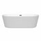 Wyndham Carissa 71" Soaking Bathtub in White with Matte Black Trim WCOBT101271MBTRIM