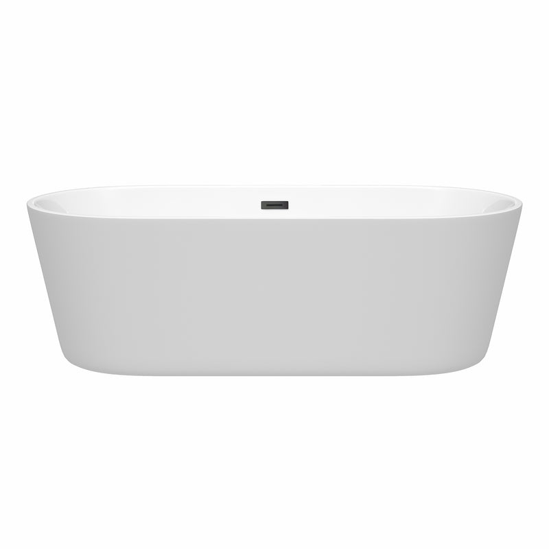 Wyndham Carissa 71" Soaking Bathtub in White with Matte Black Trim WCOBT101271MBTRIM