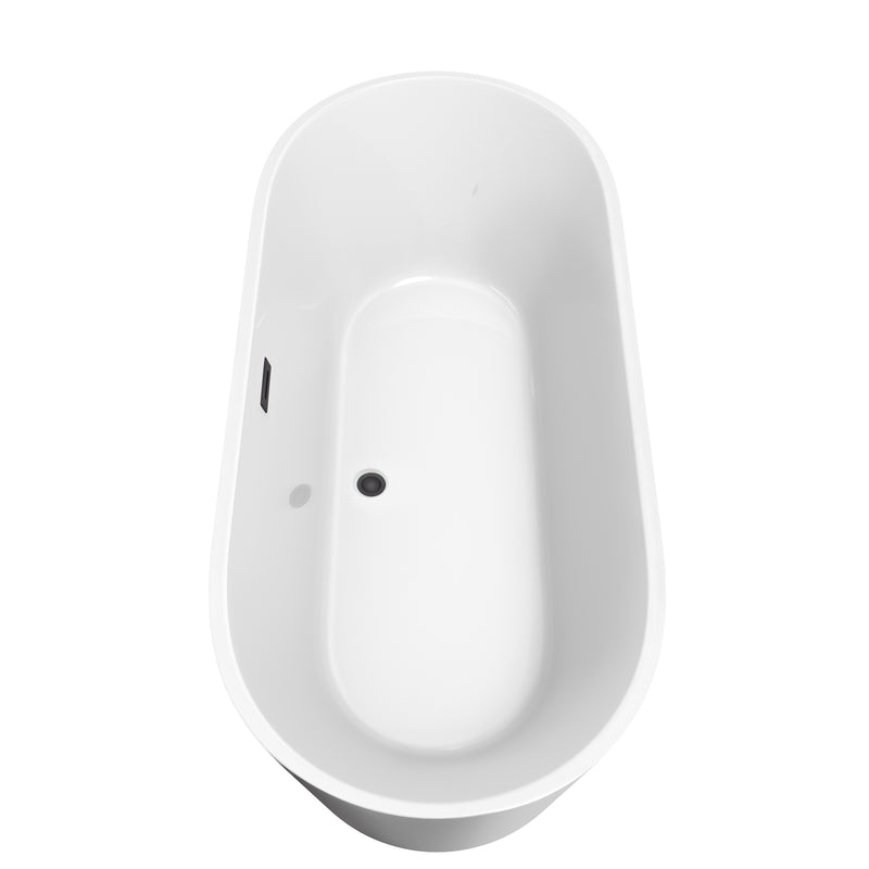 Wyndham Carissa 71" Soaking Bathtub in White with Matte Black Trim WCOBT101271MBTRIM