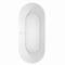 Wyndham Carissa 71" Soaking Bathtub in White with Shiny White Trim and Floor Mounted Faucet in Matte Black WCOBT101271SWATPBK