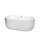 Wyndham Juliette 60" Soaking Bathtub In White With Polished Chrome Trim WCOBT101360