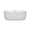 Wyndham Juliette 60" Soaking Bathtub in White with Brushed Nickel Trim WCOBT101360BNTRIM