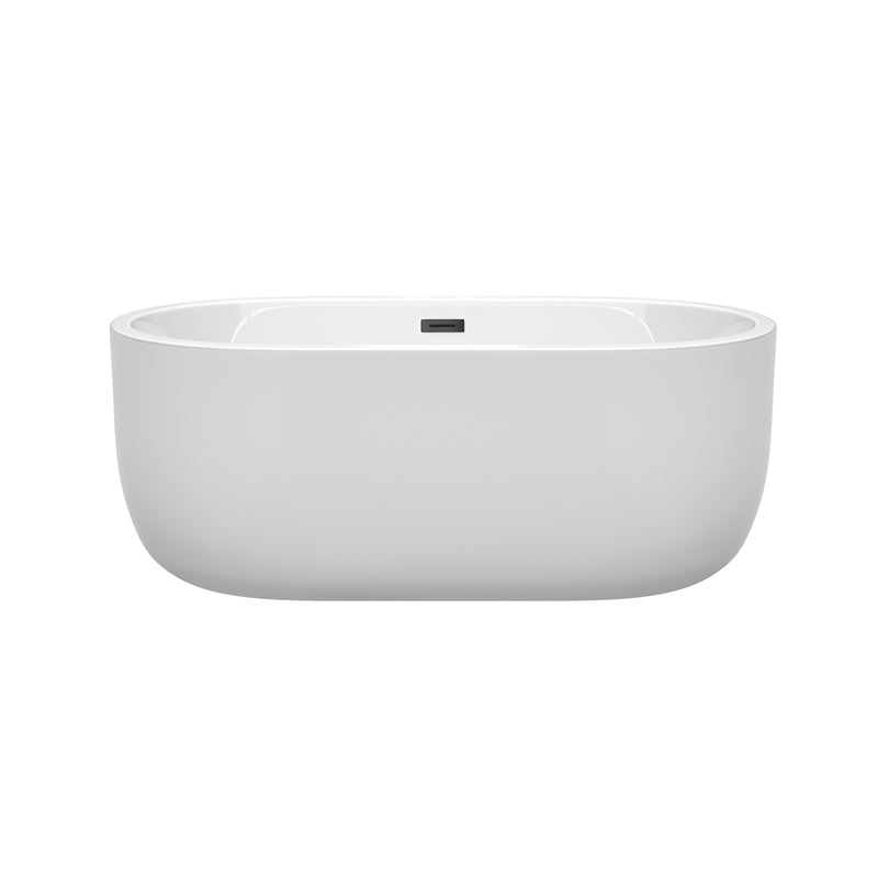 Wyndham Juliette 60" Soaking Bathtub in White with Matte Black Trim WCOBT101360MBTRIM