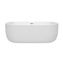 Wyndham Juliette 67" Soaking Bathtub in White with Polished Chrome Trim WCOBT101367