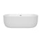 Wyndham Juliette 67" Soaking Bathtub in White with Polished Chrome Trim WCOBT101367