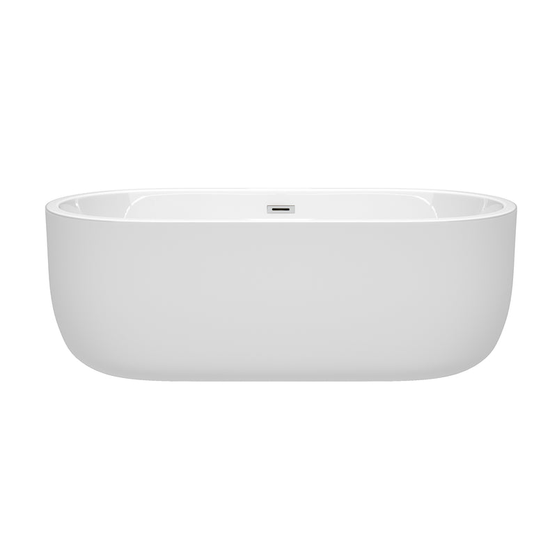 Wyndham Juliette 67" Soaking Bathtub in White with Polished Chrome Trim WCOBT101367