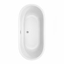 Wyndham Juliette 67" Soaking Bathtub in White with Polished Chrome Trim and Floor Mounted Faucet in Matte Black WCOBT101367PCATPBK
