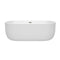 Wyndham Juliette 67" Soaking Bathtub in White with Brushed Nickel Trim WCOBT101367BNTRIM