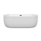 Wyndham Juliette 67" Soaking Bathtub in White with Matte Black Trim WCOBT101367MBTRIM