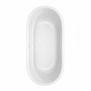 Wyndham Juliette 67" Soaking Bathtub in White with Shiny White Trim and Floor Mounted Faucet in Matte Black WCOBT101367SWATPBK