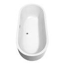 Wyndham Juliette 71" Soaking Bathtub in White Polished Chrome Trim and Polished Chrome Floor Mounted Faucet WCOBT101371ATP11PC