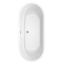 Wyndham Juliette 71" Soaking Bathtub in White Polished Chrome Trim and Polished Chrome Floor Mounted Faucet WCOBT101371ATP11PC