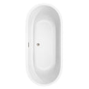 Wyndham Juliette 71" Soaking Bathtub in White with Brushed Nickel Trim WCOBT101371BNTRIM