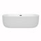 Wyndham Juliette 71" Soaking Bathtub in White with Matte Black Trim WCOBT101371MBTRIM