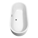 Wyndham Juliette 71" Soaking Bathtub in White with Matte Black Trim WCOBT101371MBTRIM